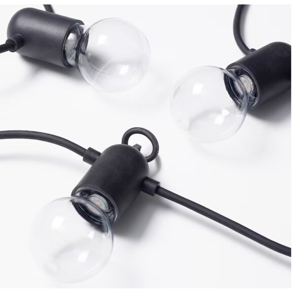 NEW! IKEA SVARTRÅ LED string light (12 lights) Black/for Outdoor or Indoor - Picture 6 of 9